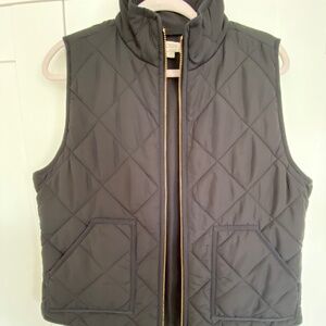 J.Crew Quilted Puffer Vest Black Size L